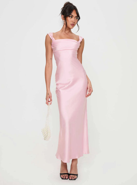 Romantic Square Neck Satin Mermaid Evening Dress with Convertible Straps