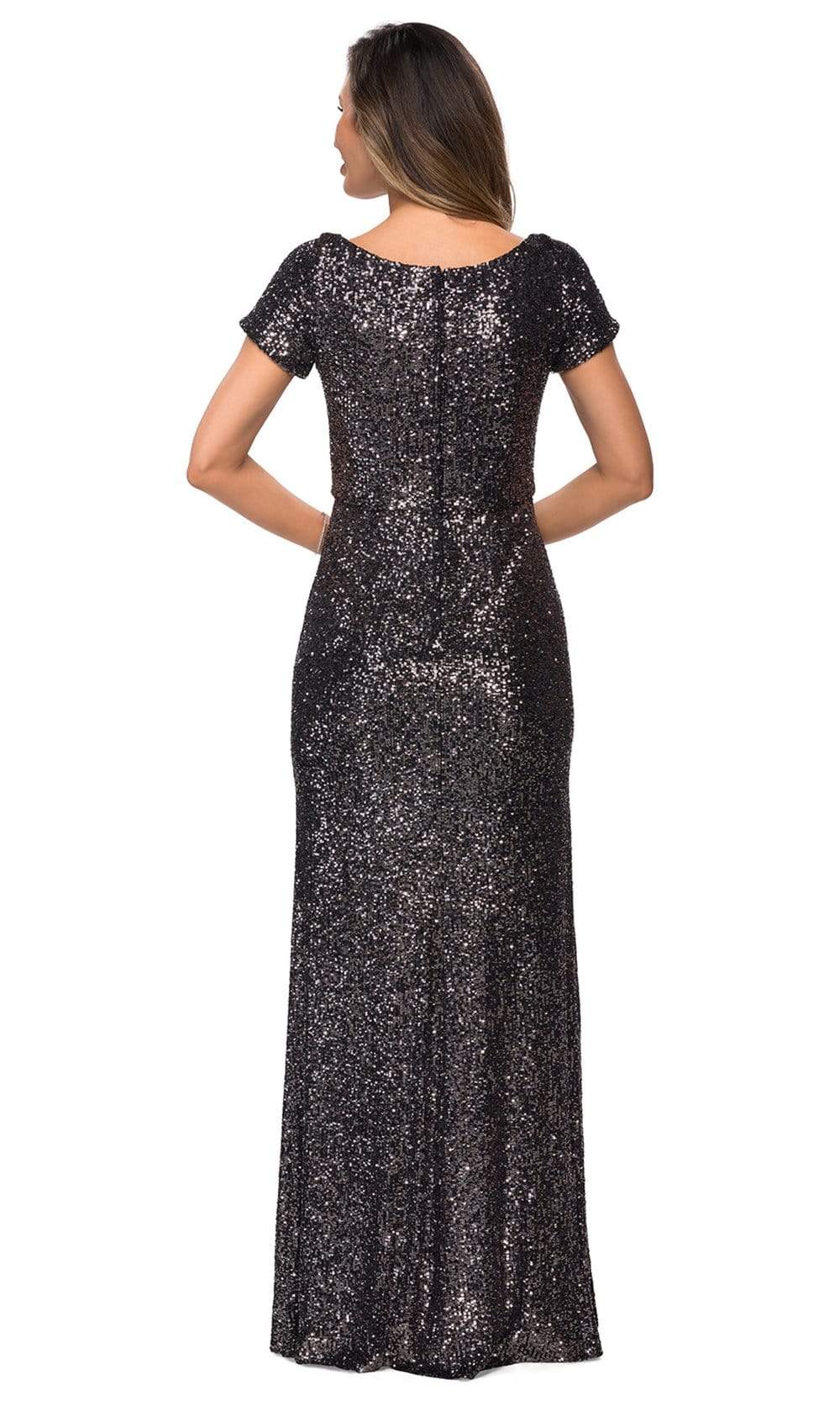 Sequin Mermaid Gown with Scoop Neck and Short Sleeves for Mother of the Bride Dresses
