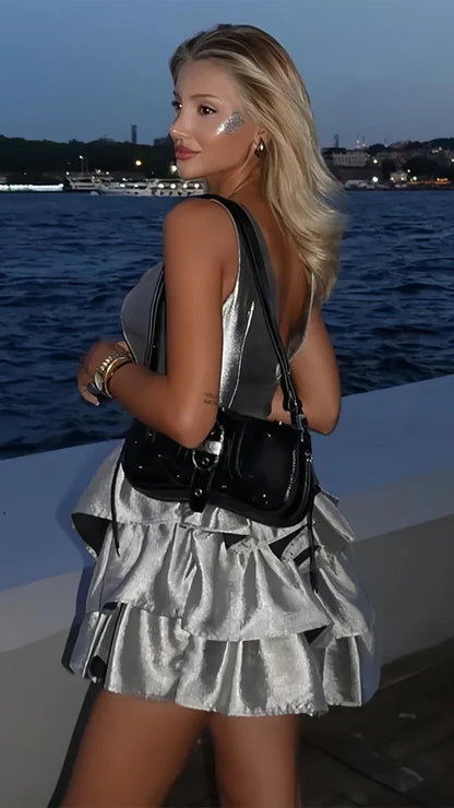 Shimmering Satin A-Line Sweetheart Sleeveless Low Scoop Back Mini Homecoming Dresses