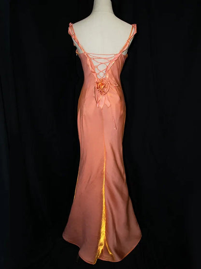 Shimmering Satin Mermaid With Ruffles Sweetheart Sleeveless Lace-Up Back Floor-Length Prom Dresses