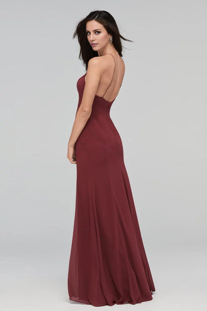 Simple A-Line Halter Neck Sleeveless Open-Back Floor-Length Prom Dress