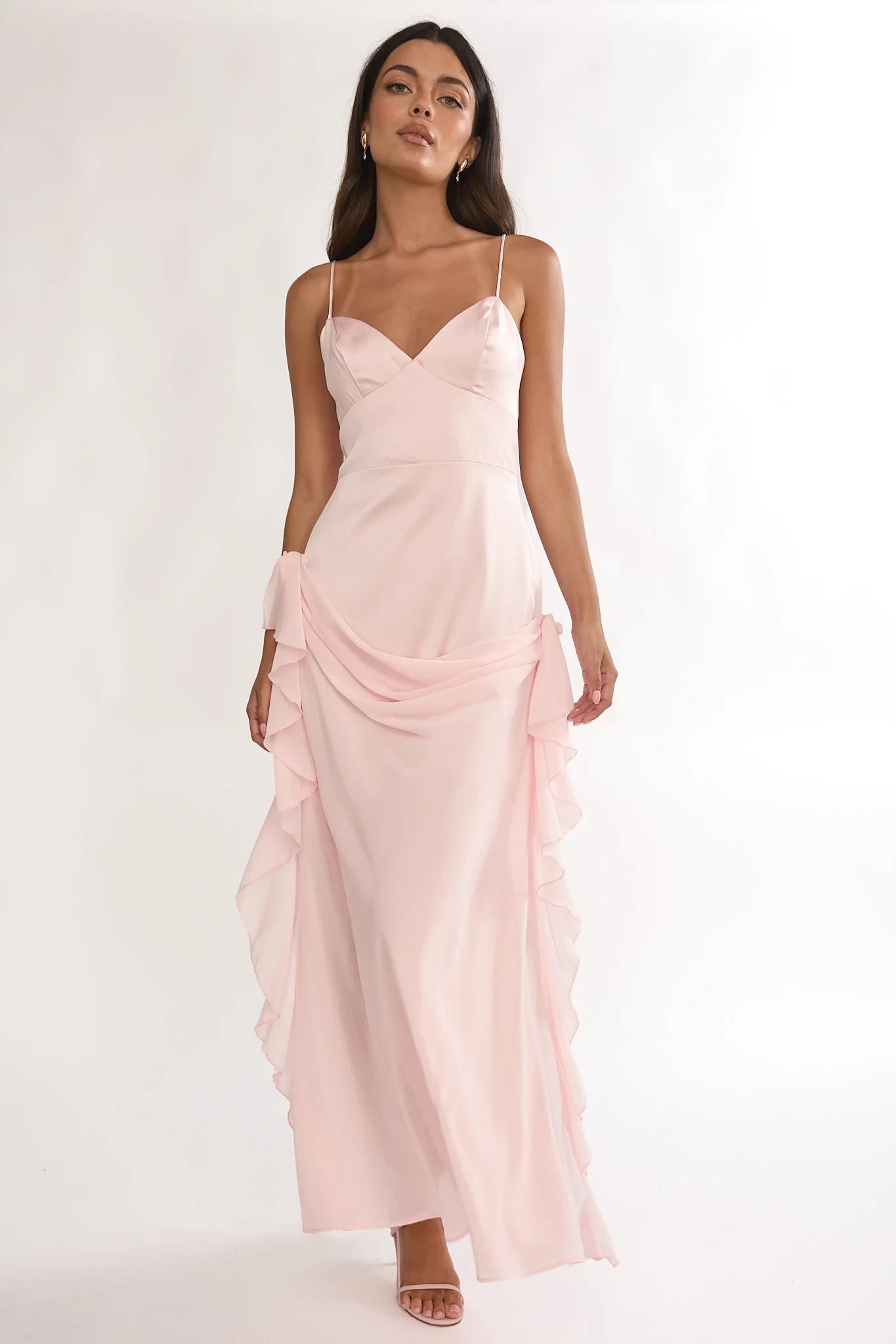 Simple Satin Sheath Sweetheart Neck Sleeveless Lace-Up Back Floor-Length Prom Dresses