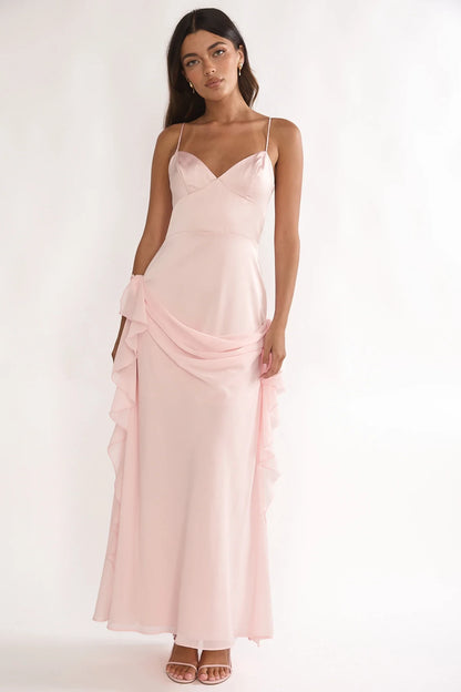Simple Satin Sheath Sweetheart Neck Sleeveless Lace-Up Back Floor-Length Prom Dresses