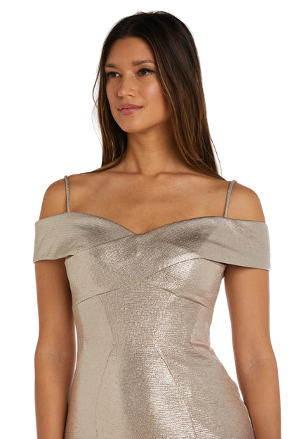 Sleek Metallic Off-the-Shoulder Mermaid Floor-Length Evening Dresses