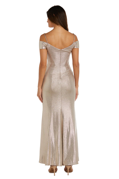 Sleek Metallic Off-the-Shoulder Mermaid Floor-Length Evening Dresses