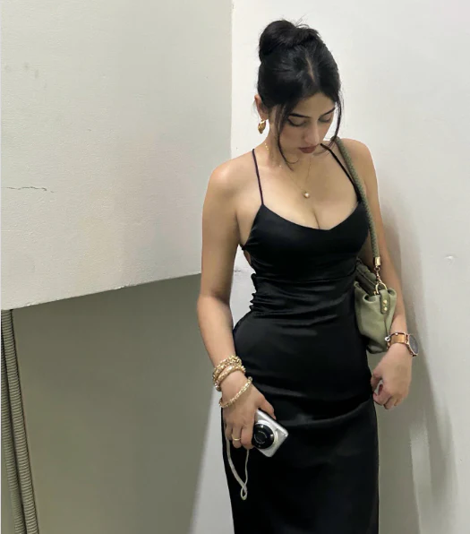 Sleek Satin V-Neck Spaghetti Strap Lace-Up Open-Back Midi Prom Dress