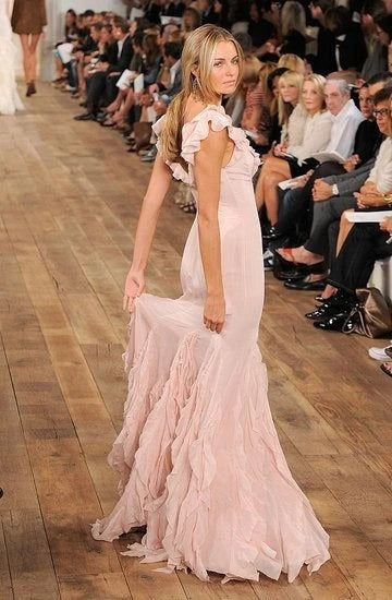 Soft Chiffon Mermaid With Sleeves Deep V-Neck Ruffled Cap Sleeves Low V-Back Floor-Length Prom Dresses