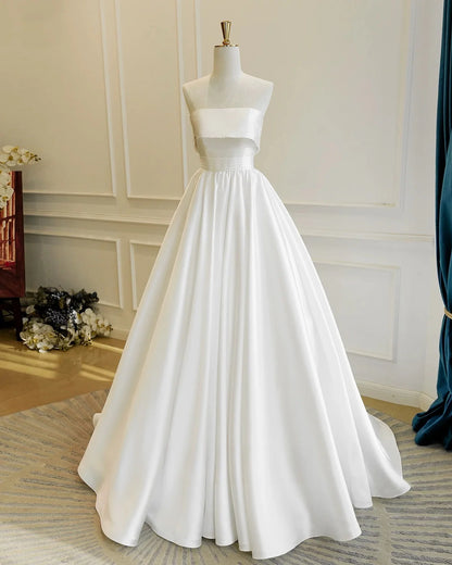 Sophisticated Classic Fitted Ball Gown Strapless Sleeveless Back Lace-Up Floor-Length Prom Dresses
