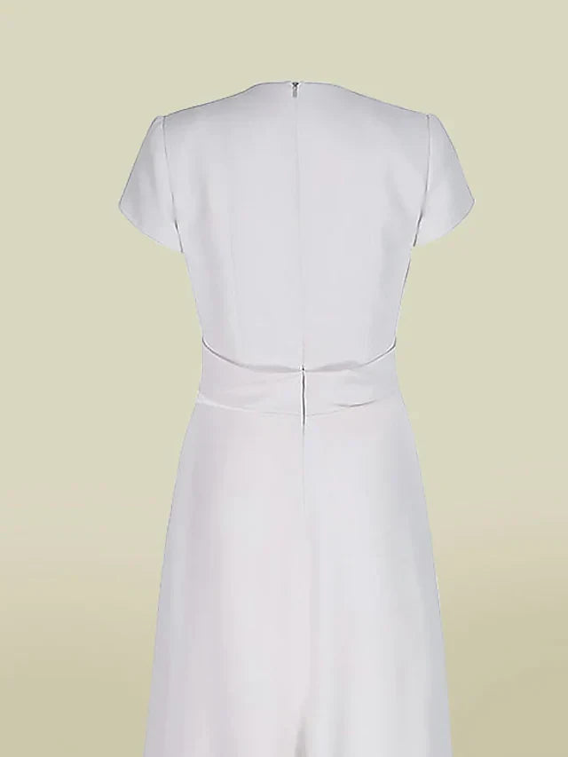 Sophisticated Satin A-Line V-Neck Cap Sleeve Zipper Back Floor-Length Mother of the Bride Dresses