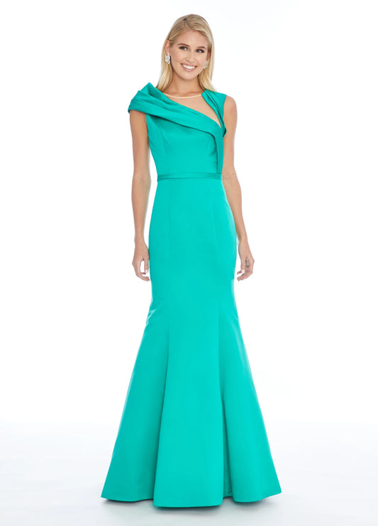 Sophisticated Satin Mermaid Asymmetrical One-Shoulder Sleeveless Zipper Back Floor-Length Evening Dresses