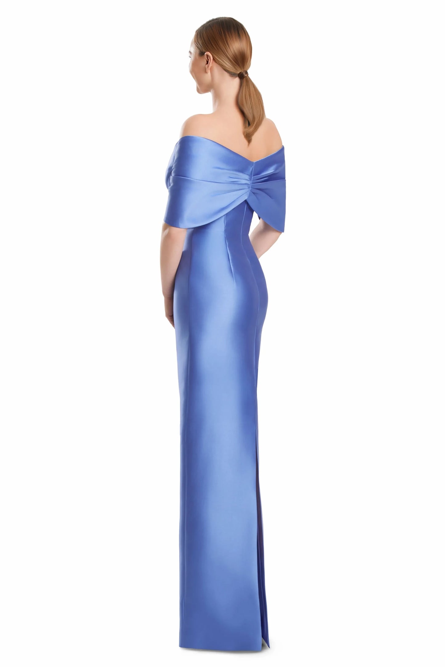 Sophisticated Satin Sheath Strapless Sleeveless Bow Back Floor-Length Mother of the Bride Dresses