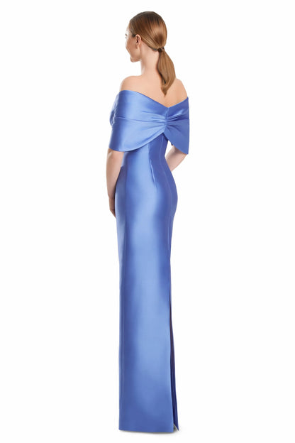 Sophisticated Satin Sheath Strapless Sleeveless Bow Back Floor-Length Mother of the Bride Dresses