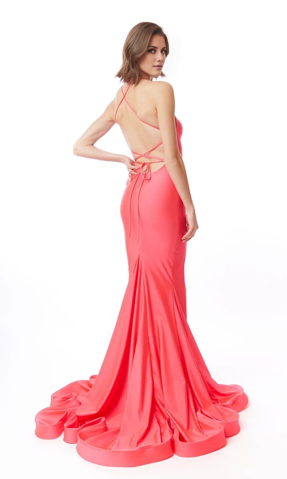 Square collar off shoulder thin shoulder strap backless mermaid and floor length evening dress