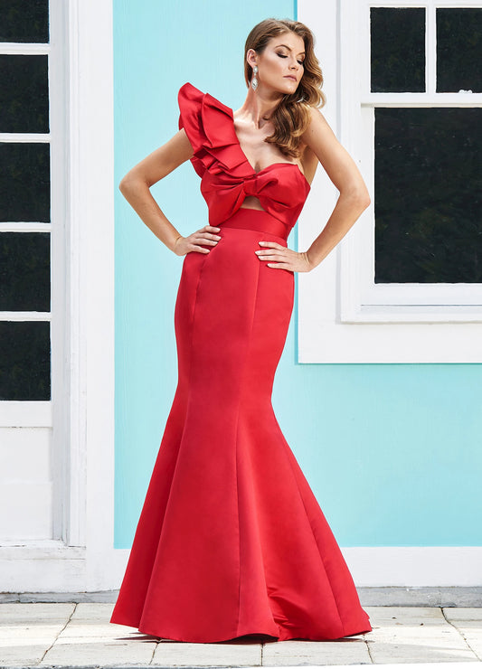 Striking Satin Mermaid One-Shoulder Sleeveless Zipper Back Floor-Length Evening Dresses