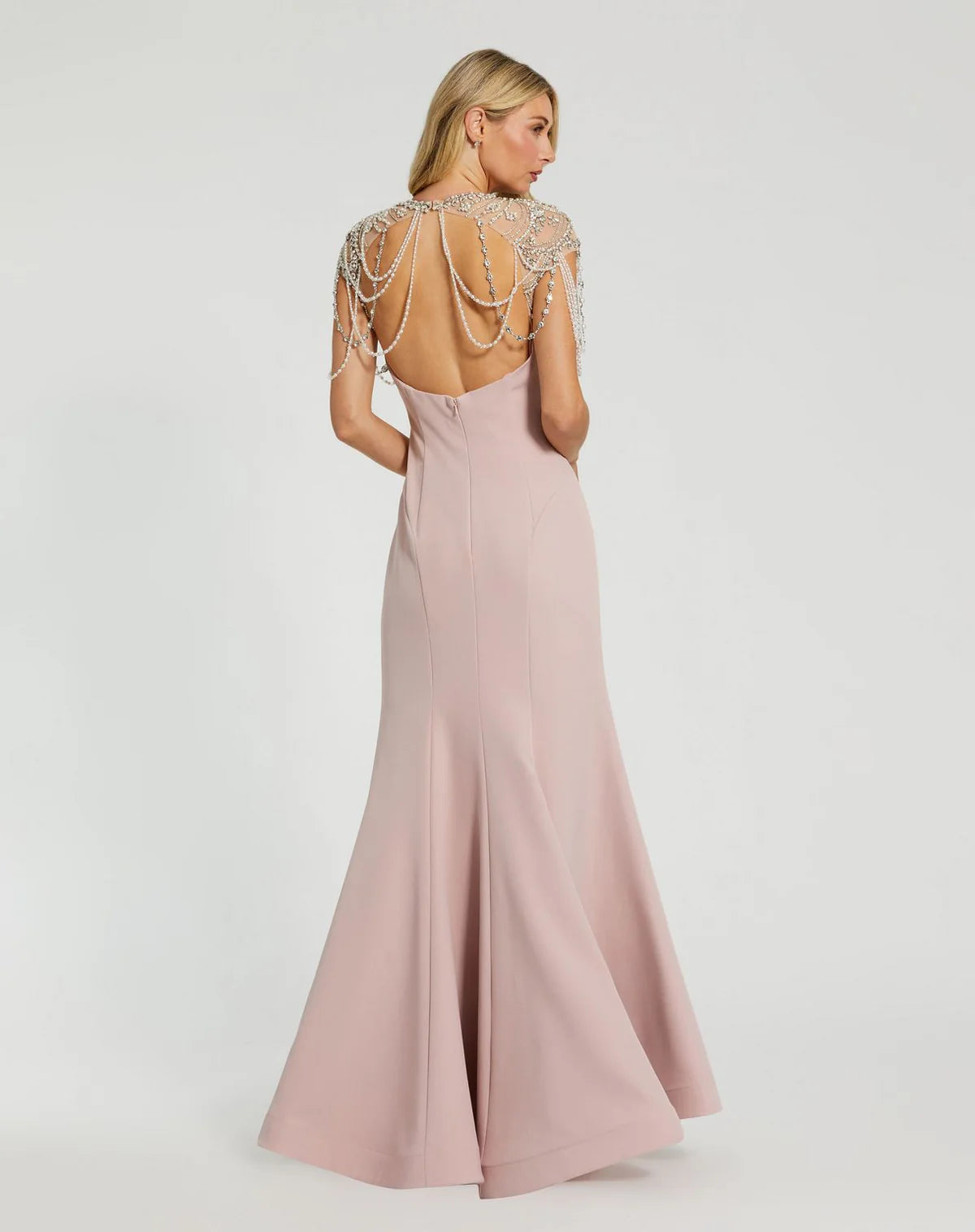 Stunning satin mermaid V neck sleeveless lace up back floor length evening dress with ruched waist