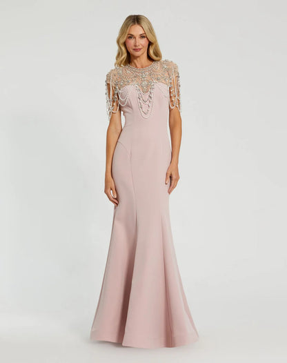Stunning satin mermaid V neck sleeveless lace up back floor length evening dress with ruched waist