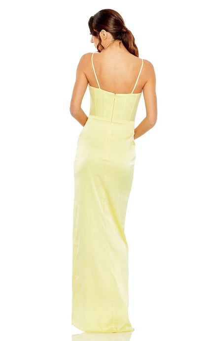 Sweetheart collar sleeveless off shoulder thin shoulder strap with side slit and floor length evening dress