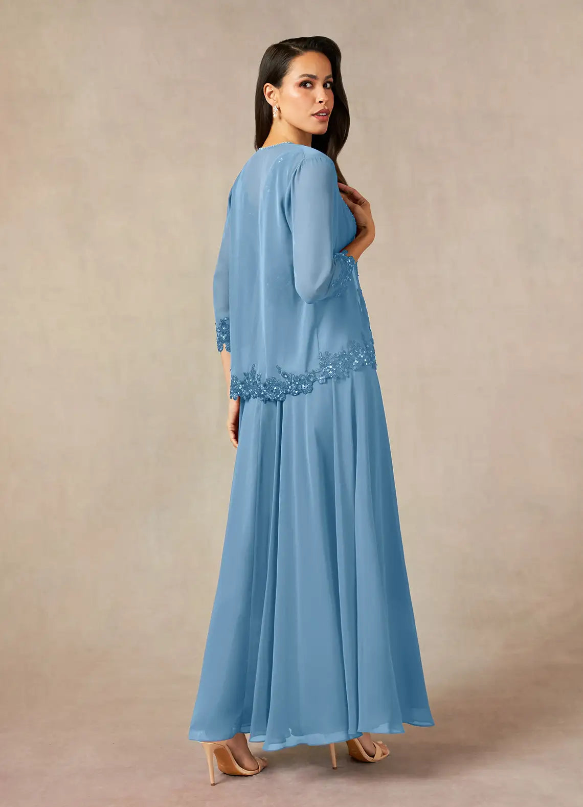 Versatile Chiffon A-Line V-Neck Sleeveless Maxi Mother of the Bride Dress
