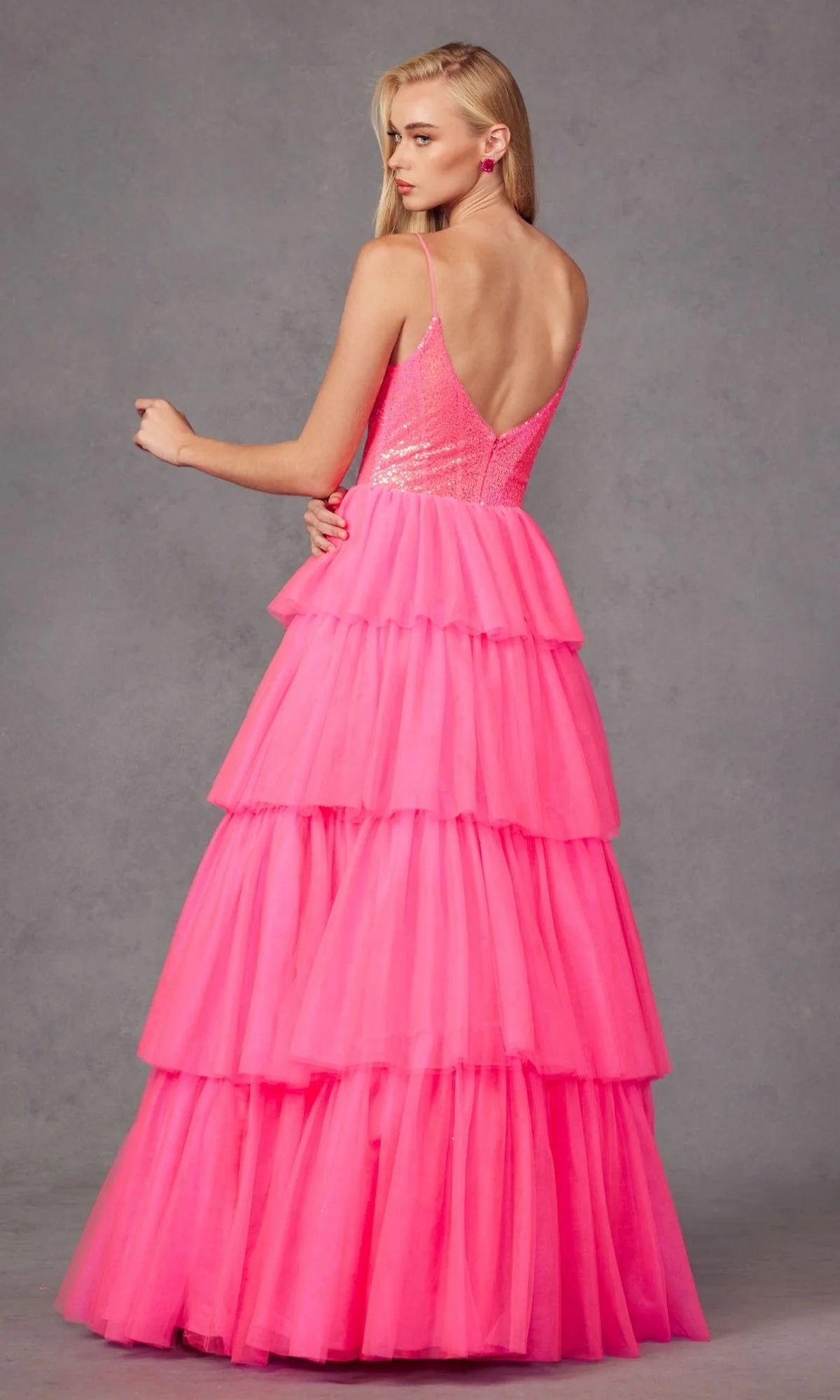 Vibrant Fitted Ball Gown Spaghetti Strap Sleeveless Back Zipper Floor-Length Prom Dresses