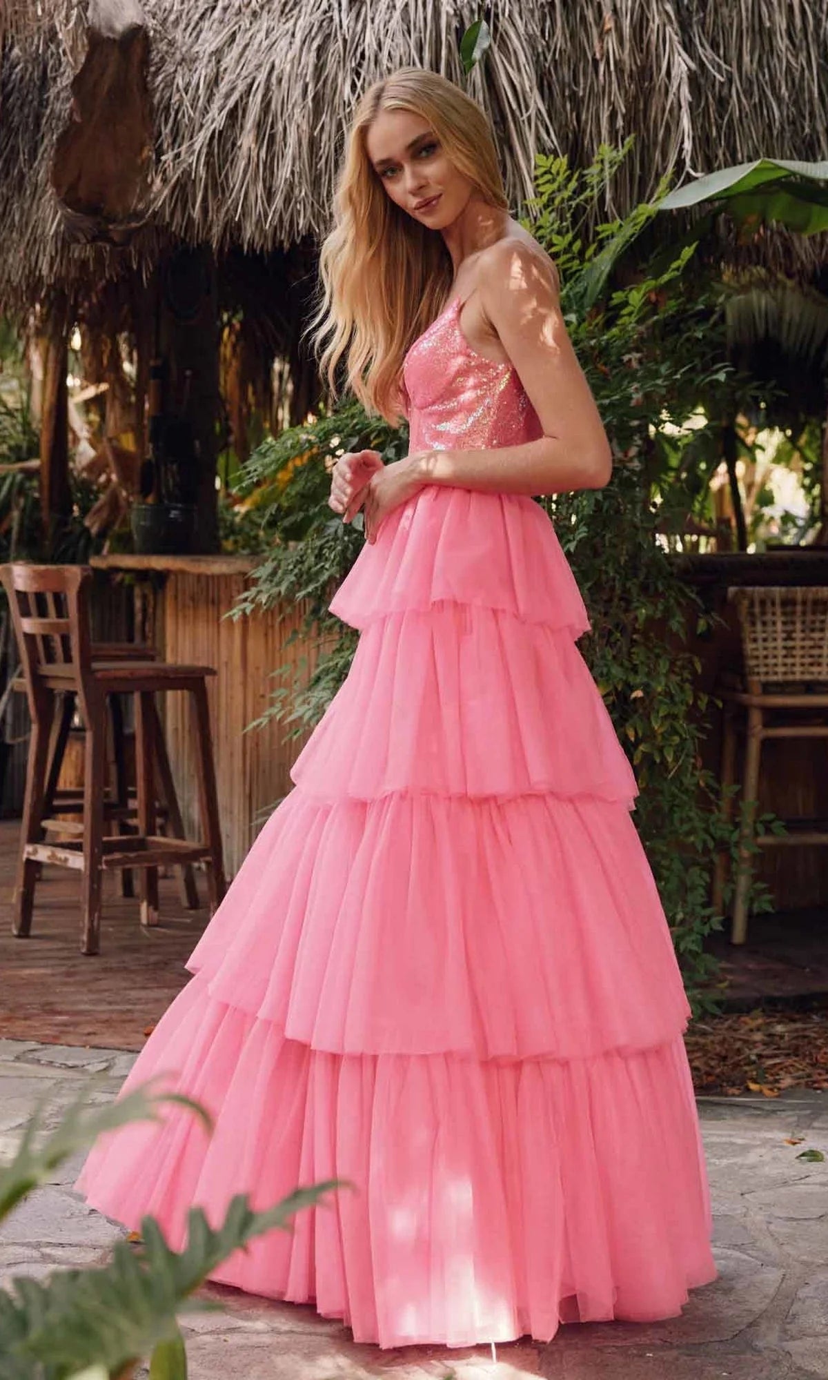Vibrant Fitted Ball Gown Spaghetti Strap Sleeveless Back Zipper Floor-Length Prom Dresses