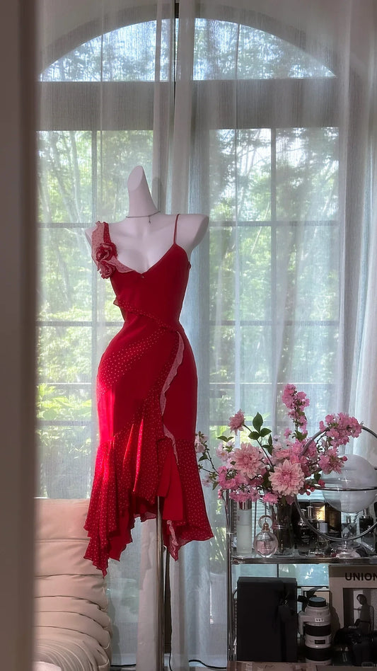 Vibrant Chiffon A-Line Sweetheart Neck Asymmetrical Strap Plain Back Asymmetrical Mini Length Homecoming Dresses
