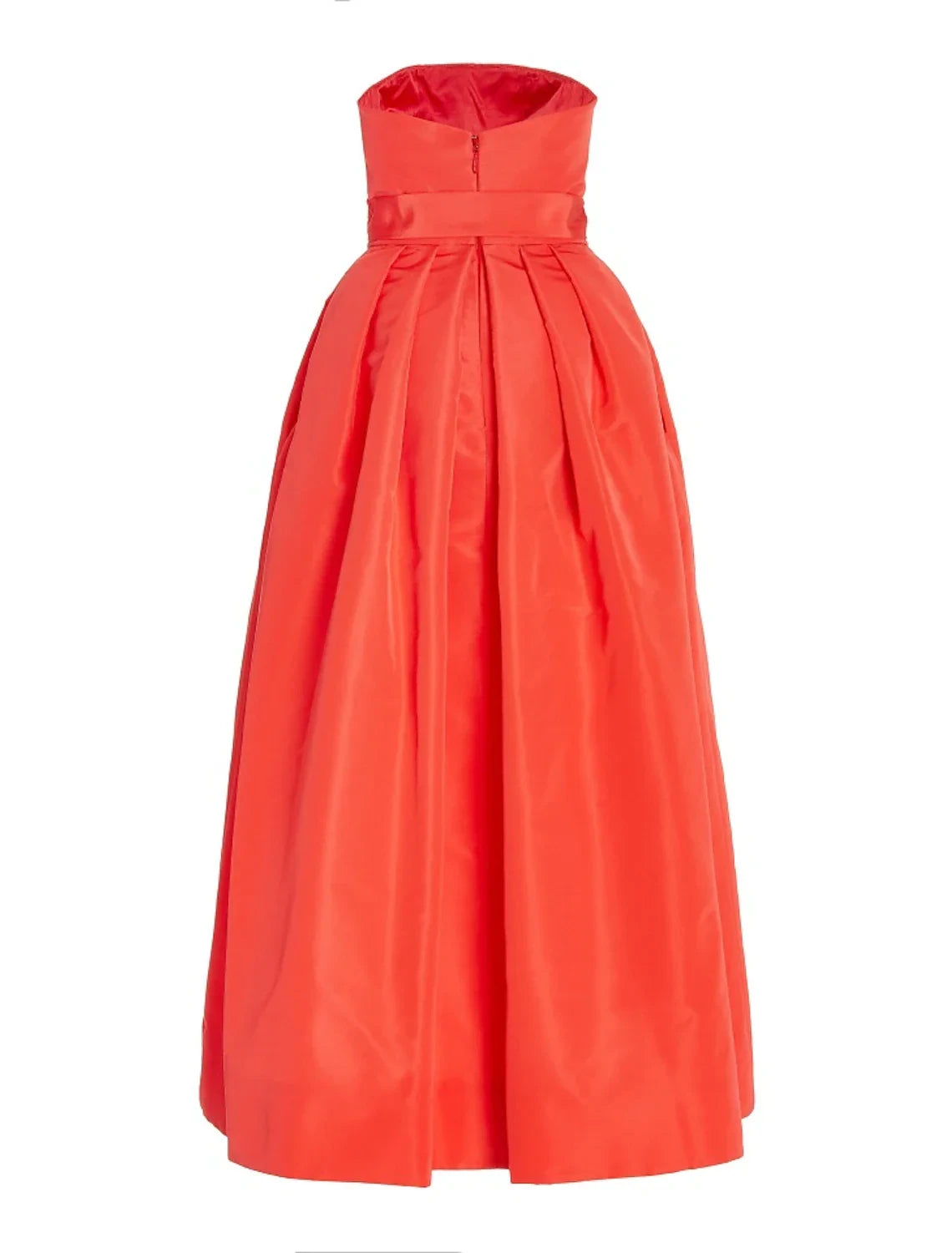 Vibrant Satin A-Line Strapless Sleeveless Zipper Back Midi Length Homecoming Dresses