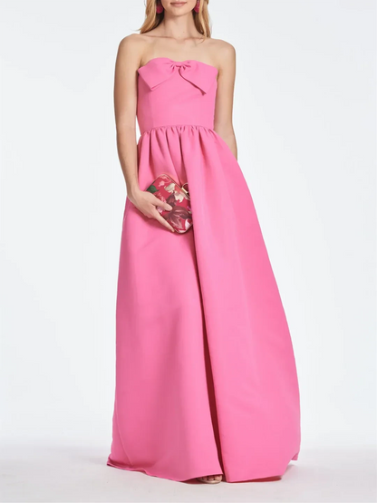 Vibrant Satin A-Line Strapless Sweetheart Sleeveless Zipper Back Floor-Length Homecoming Dresses
