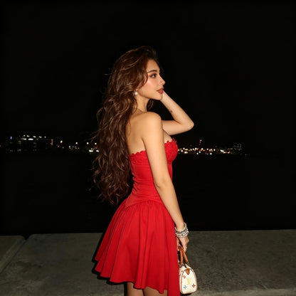 Vibrant Satin A-Line Sweetheart Sleeveless Lace-Up Back Above Knee Homecoming Dresses