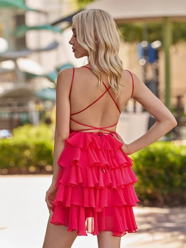 Vibrant Satin Sheath Scoop Neck Sleeveless Criss-Cross Back Short Homecoming Dresses