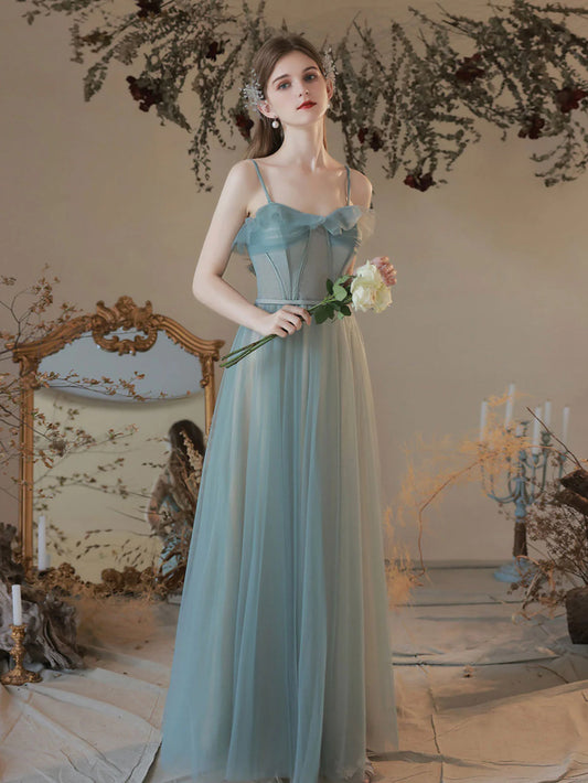 Whimsical A-Line Sweetheart Corset Tie Back Floor-Length Tulle Prom Dress