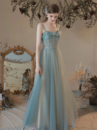 Whimsical A-Line Sweetheart Corset Tie Back Floor-Length Tulle Prom Dress