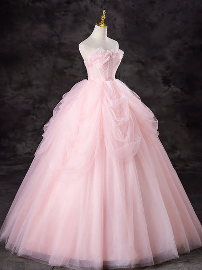 Whimsical Ball-Gown Strapless Sweetheart Lace-Up Back Floor-Length Prom Dresses