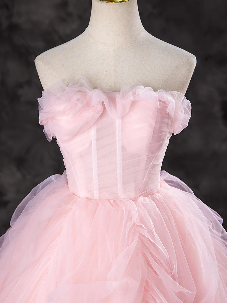 Whimsical Ball-Gown Strapless Sweetheart Lace-Up Back Floor-Length Prom Dresses