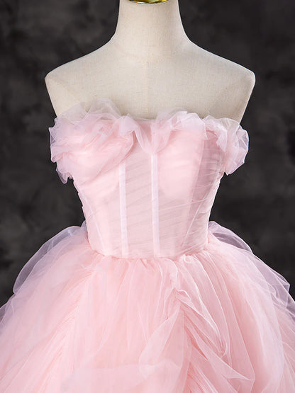 Whimsical Ball-Gown Strapless Sweetheart Lace-Up Back Floor-Length Prom Dresses