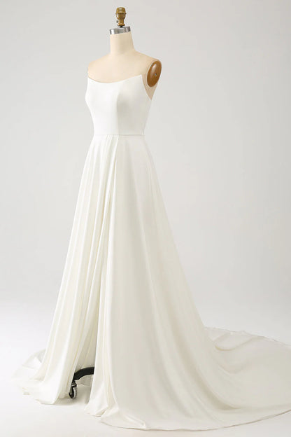 Ivory 3D Butterfly Long sleeved A-line Chiffon Wedding Dress