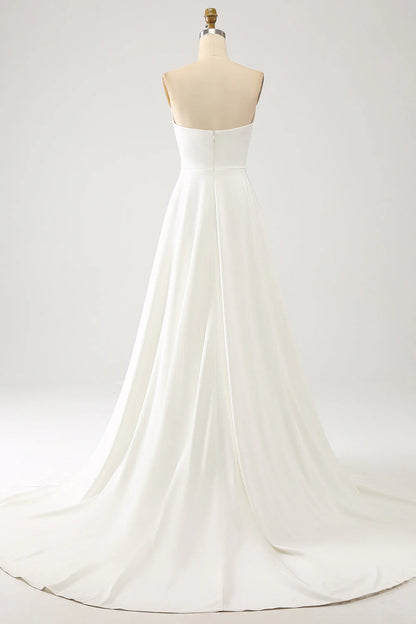Ivory 3D Butterfly Long sleeved A-line Chiffon Wedding Dress