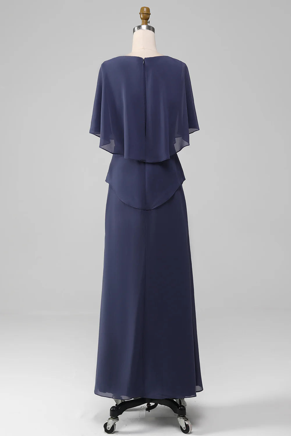 Tight/Cylindrical Spoon Tea Long Chiffon Bridal Mother Dress