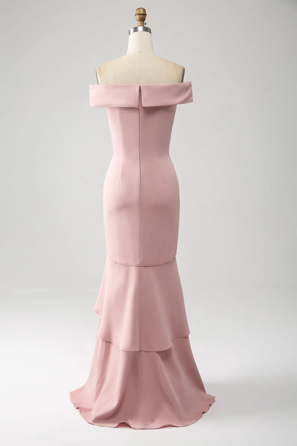 Pink fishtail ruffled edge Mother of the Bride Dress