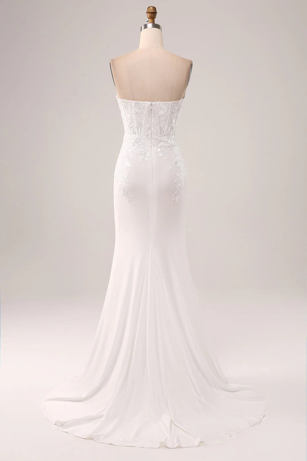 Ivory strapless fishtail wedding dress