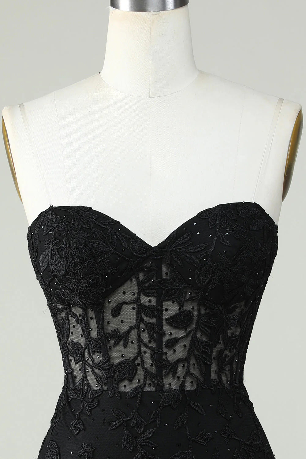 Bodycon Sweetheart Black Tight Bra Short with Decal Cocktail Dresses