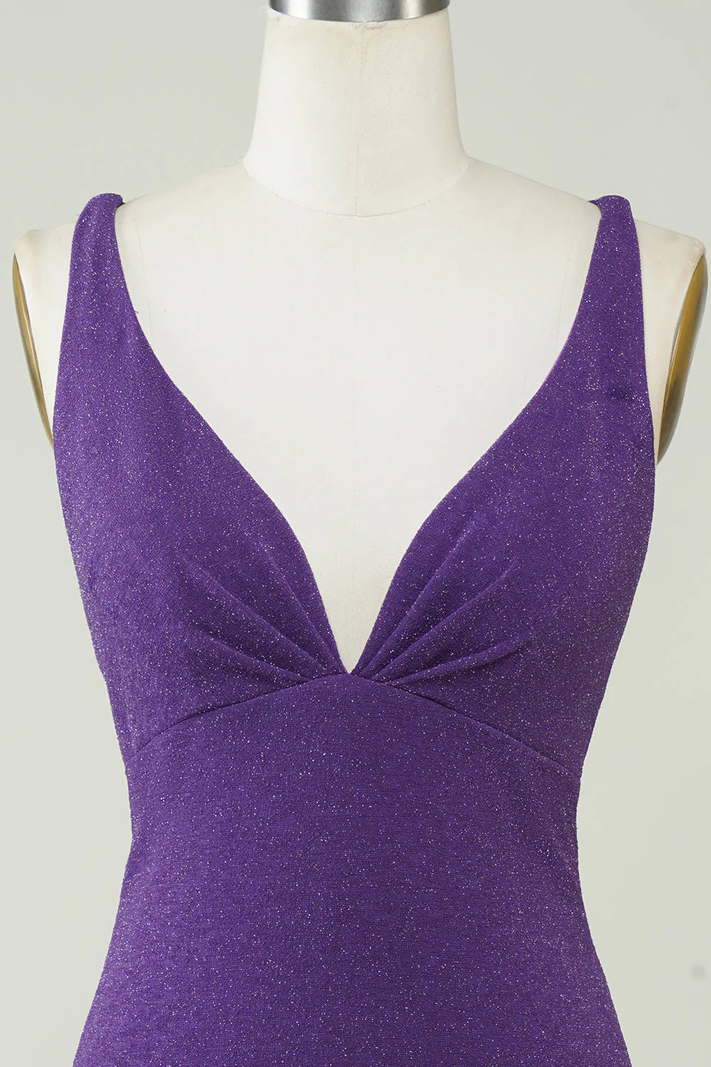 Fashionable deep V-neck purple short back cross Cocktail Dresses