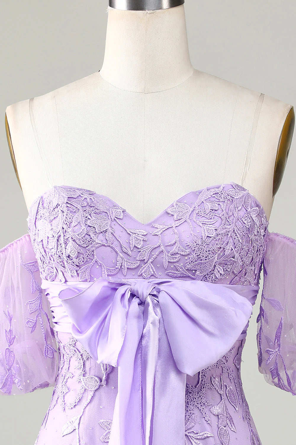 Bodycon Sweetheart Purple Bow Cocktail Dresses