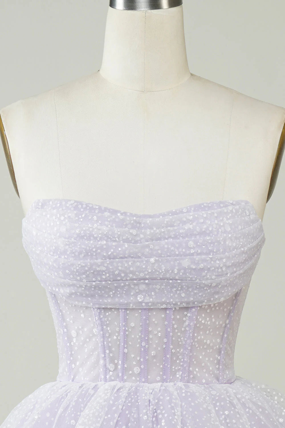 Sparkling purple tight fitting corset layered cute Cocktail Dresses