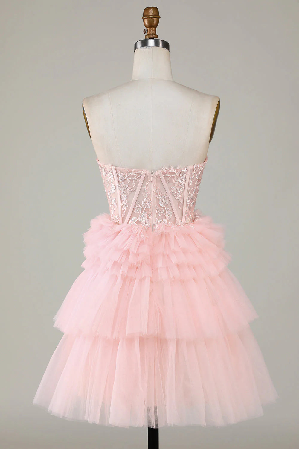 Fashionable A-shaped Sweetheart Pink Ruffle Edge Short Cocktail Dresses
