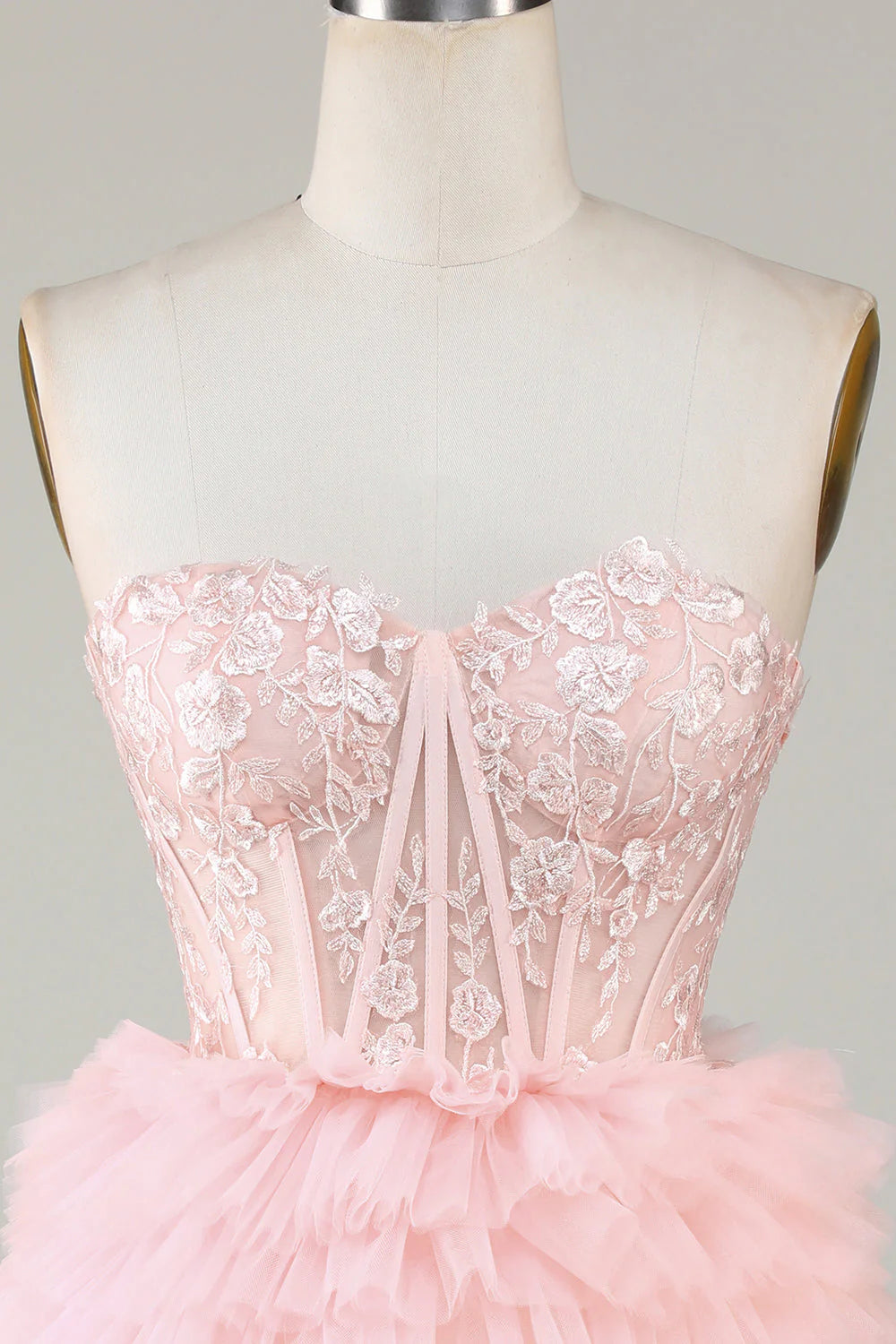 Fashionable A-shaped Sweetheart Pink Ruffle Edge Short Cocktail Dresses