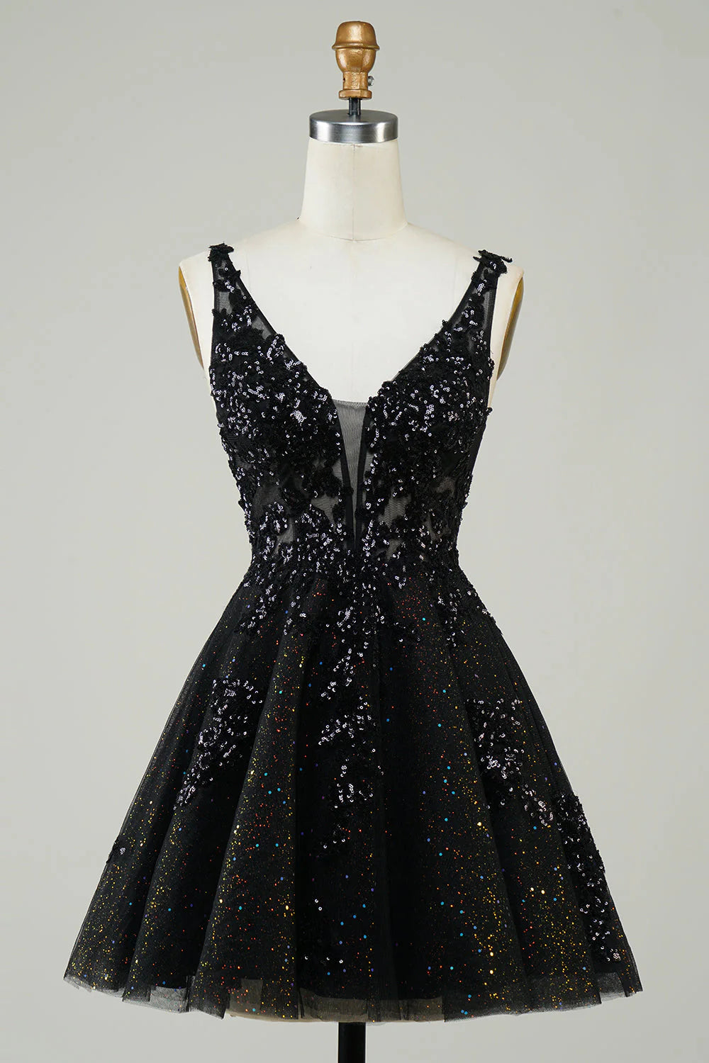 Purple red sequin V-neck backless short Cocktail Dresses