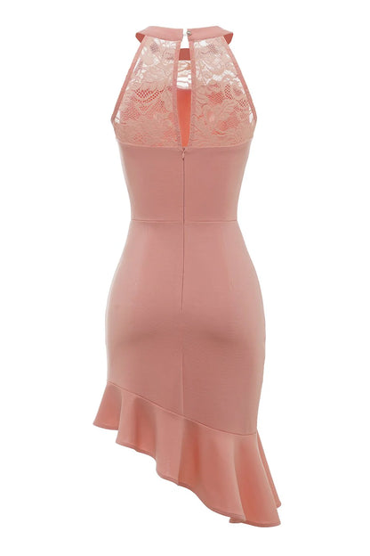Powder blusher lace fishtail dress Cocktail Dresses