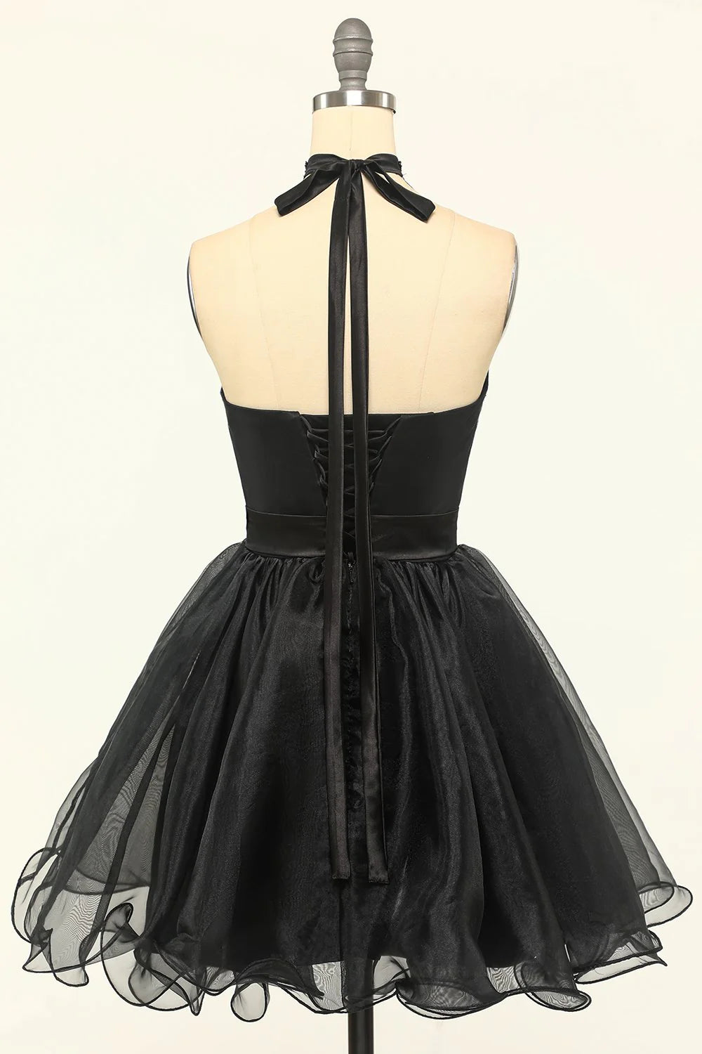 Black sheer short neckline Cocktail Dresses