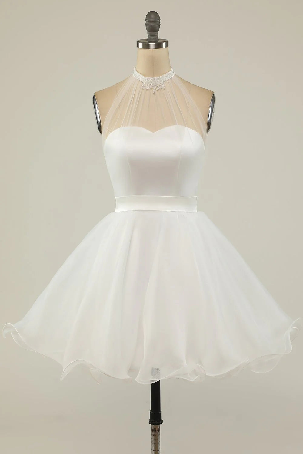 Black sheer short neckline Cocktail Dresses
