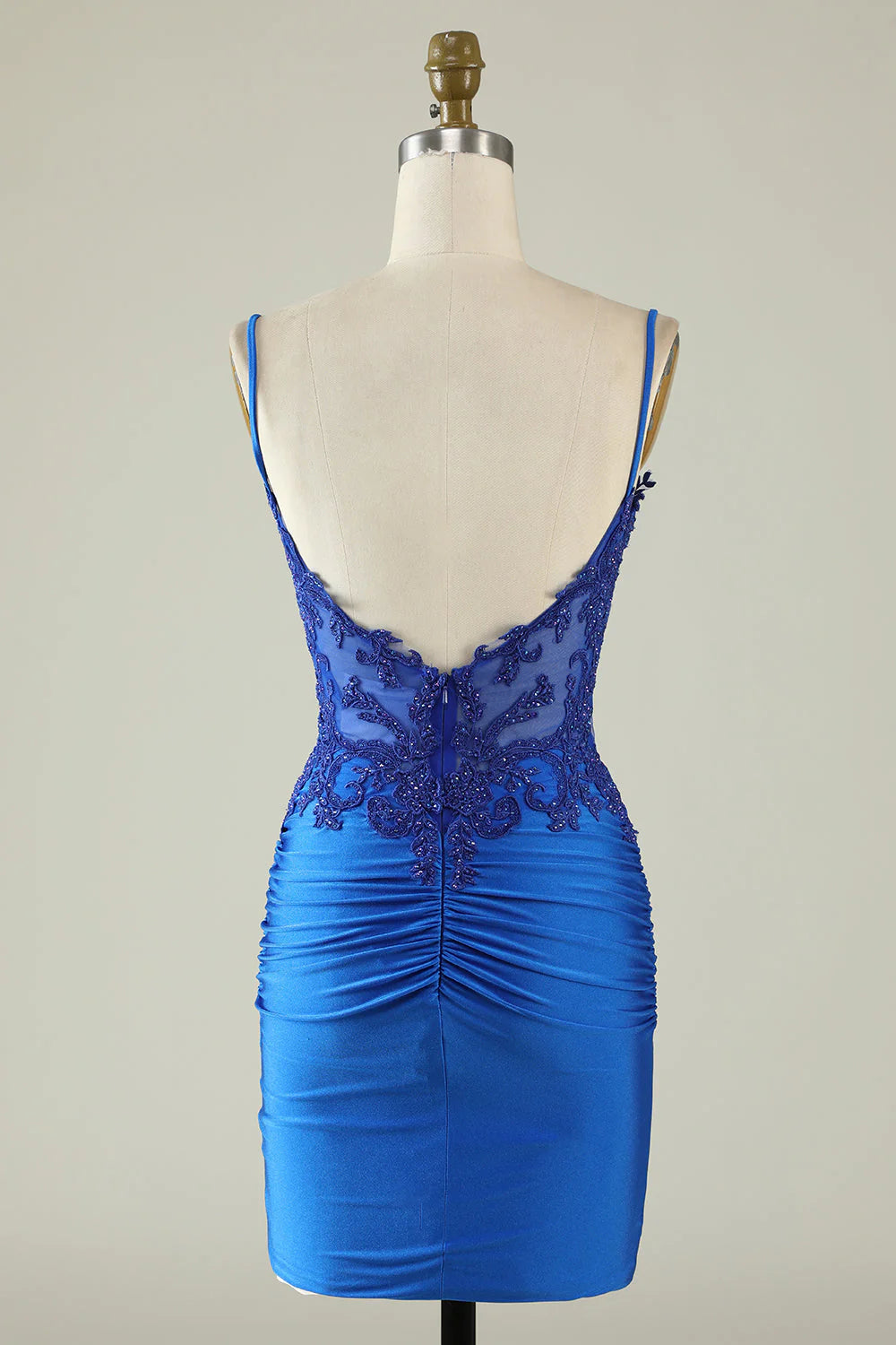Thin shoulder strap dark green beaded tight fitting corset Cocktail Dresses